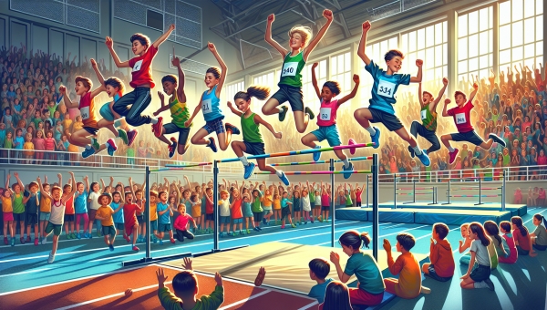 Schülerinnen und Schüler im Wettkampfmodus